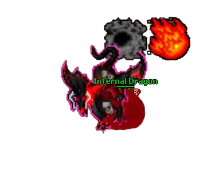 An Infernal Dragon burning red